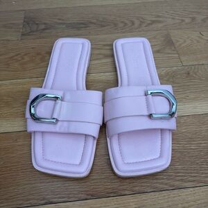 Charles & Keith Gabine Leather Slide Sandals